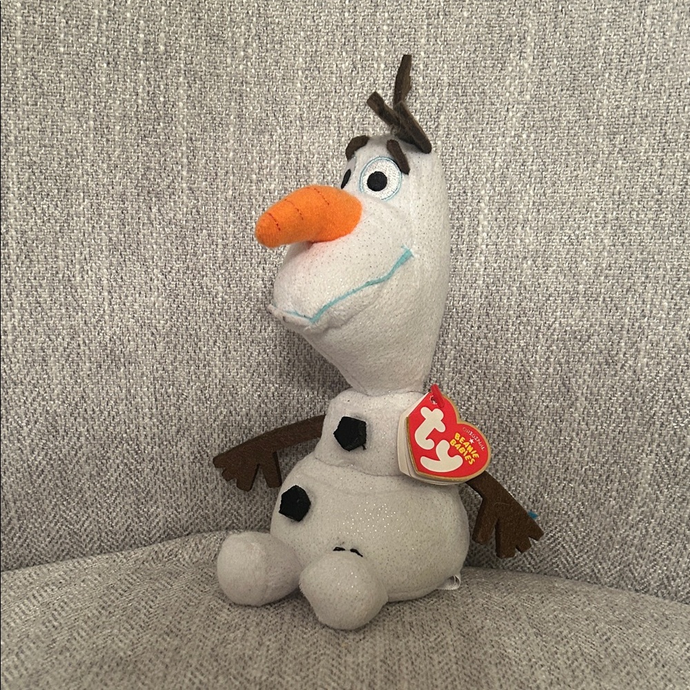 Ty Olaf Plush with Orange Nose and Brown Arms